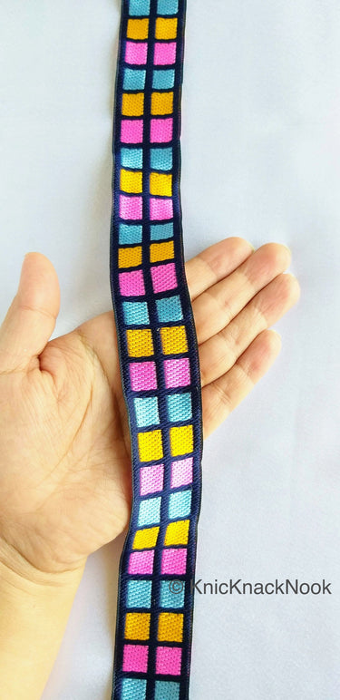Geometric Jacquard Trim, Approx 28mm Wide, Decorative Trim